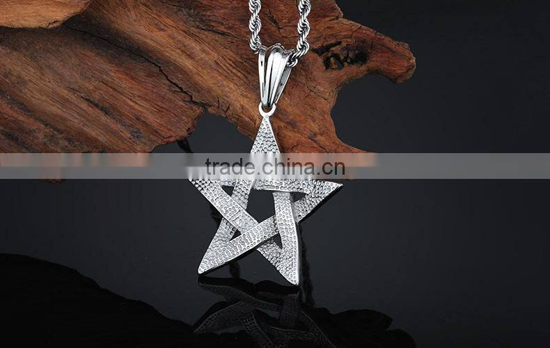 Vintage jewelry stainless steel fashion pentagram pendant