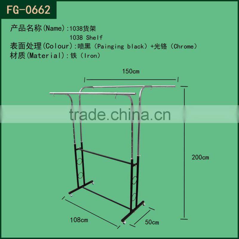 Display equipments metal clothes racks and stands & display shelf
