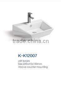 bathroom 500mm oval shape wash hand sink counter top basin