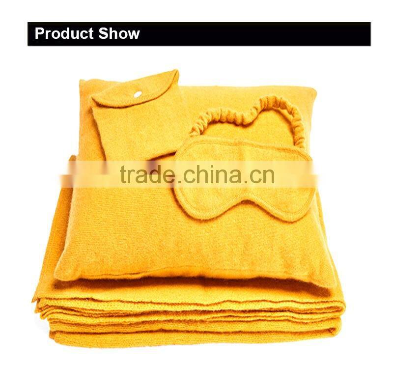 16FZTS05 pillow & eyemask cashmere travel set