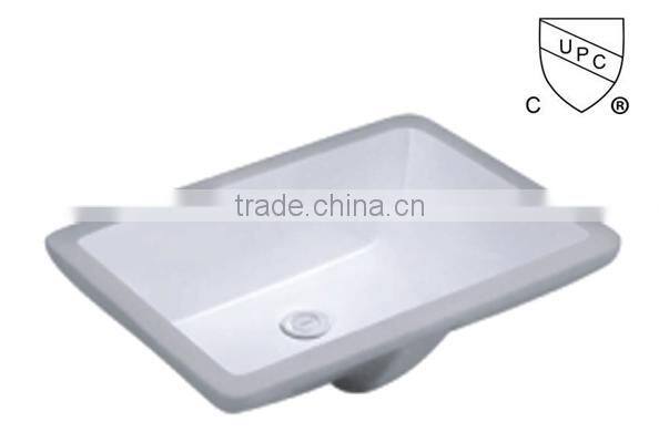 High quality white ceramic rectangle undercounter bathroom sinks DU109E