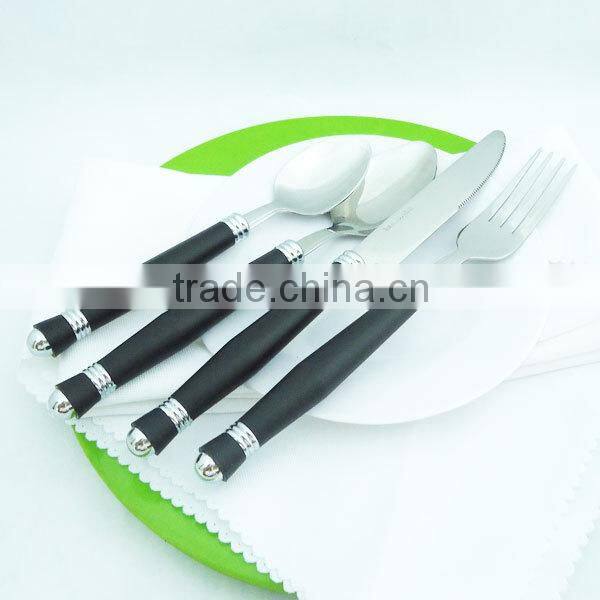 stainless steel flatware black handle