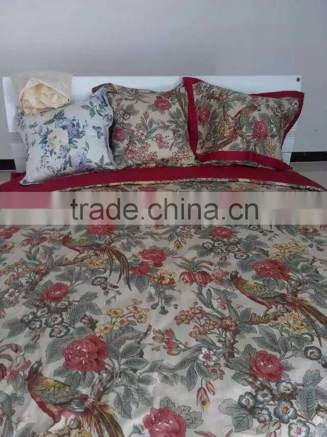 100 Polyester Brushed Microfiber Pigment Printed Bedding Set,Microfiber Duvet Cover Set