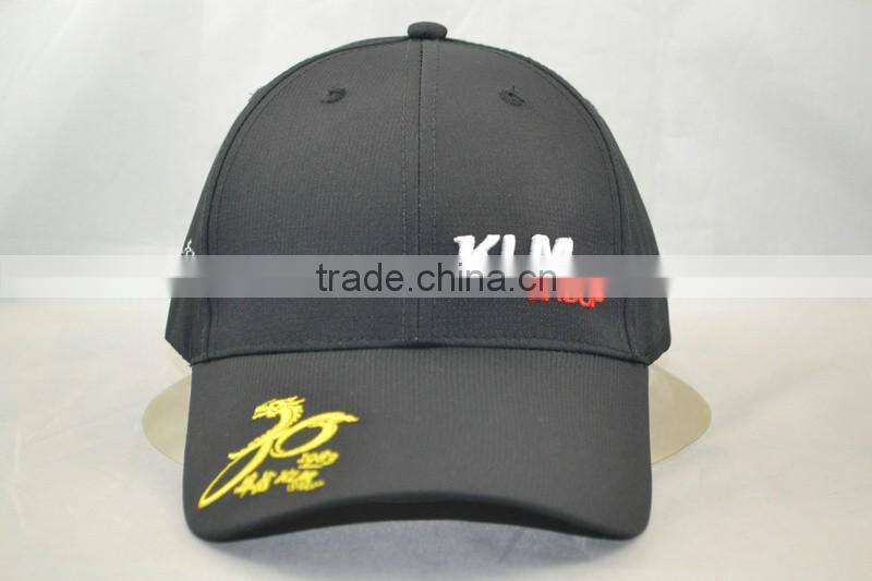 Guangzhou hat factory professional custom 6 panel / 100% cotton / / embroidery logo/black baseball cap