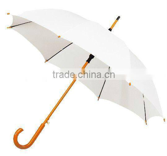 Wedding Woodstick Crook Handle umbrella - white