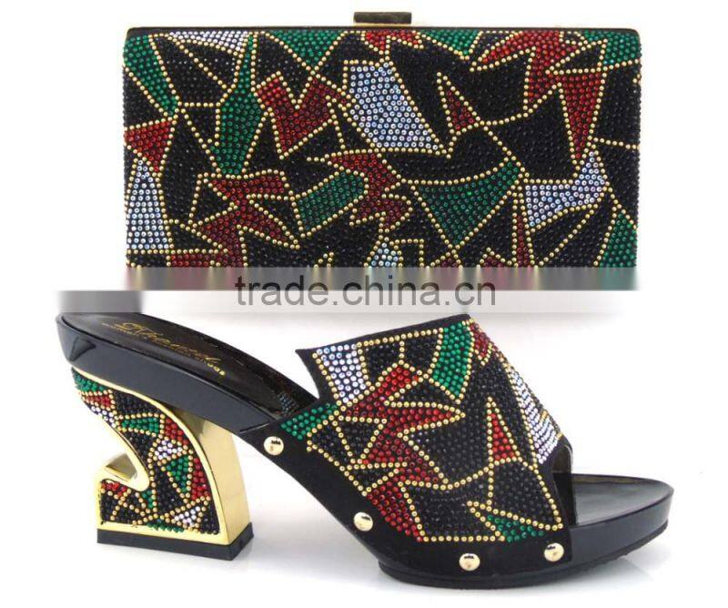 Various color shoes and bags to match african shoes and bag set for party