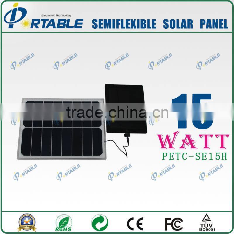 15w PET semi flexible solar panel high quality import solar panels