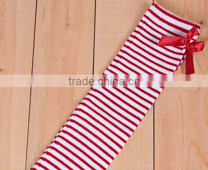 Cotton Bow Design Girls Boot Socks Princess Children's Long Sock Baby Kids Socks Leg Warmers Pantyhose Striped Bowknot