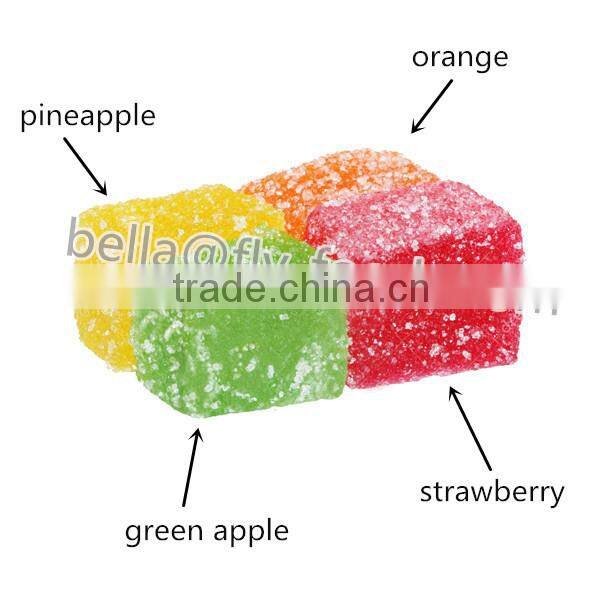 Individual Wrapped Sugar Coated Soft Jelly Cube Candy