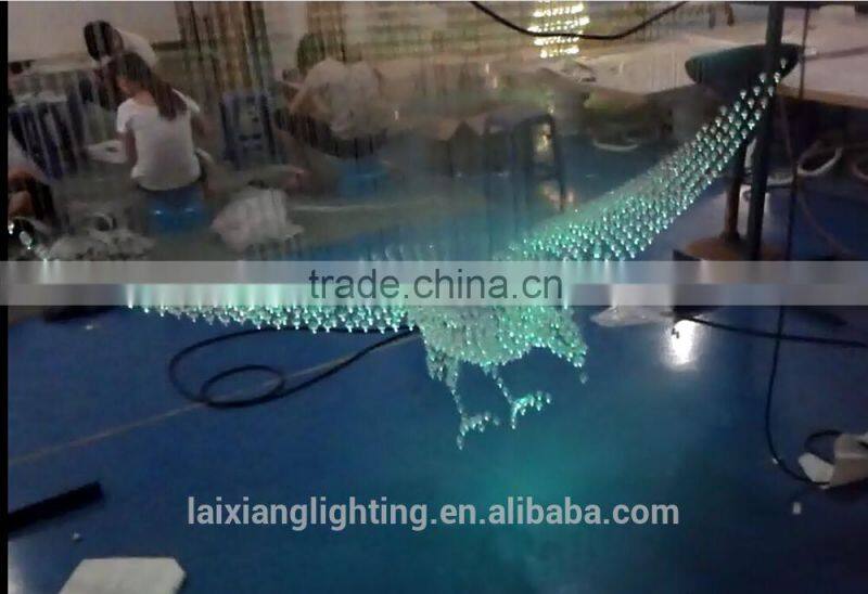 RGB color mess & DMX 512 acrylic fiber optic crystal chandelier