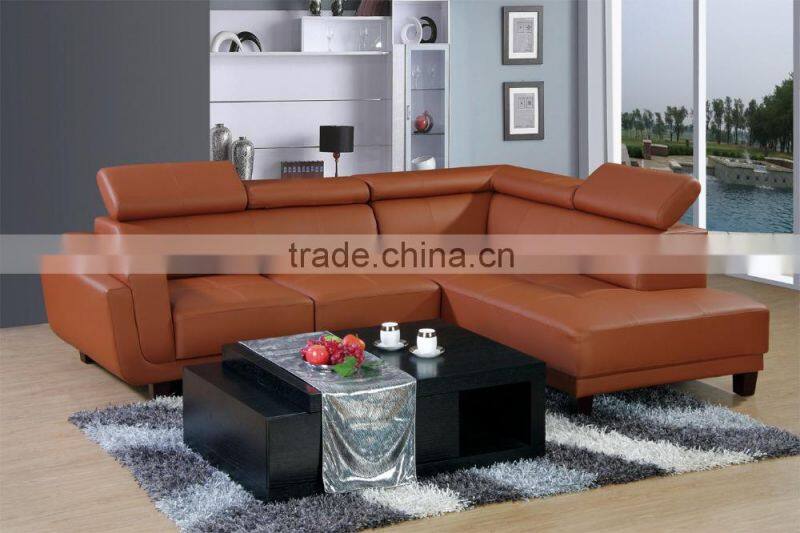 Shanghai Furniture Show modern leather hot sale corner sofa