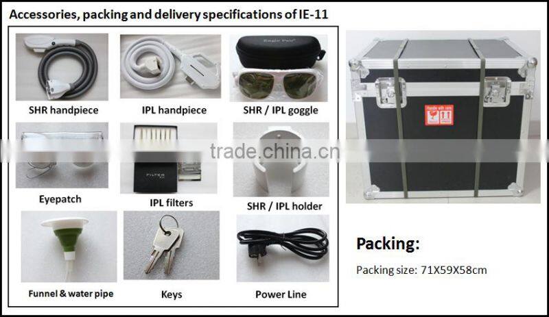 Best choice for beauty salon device White SHR(super hair removal) and IPL beauty handle
