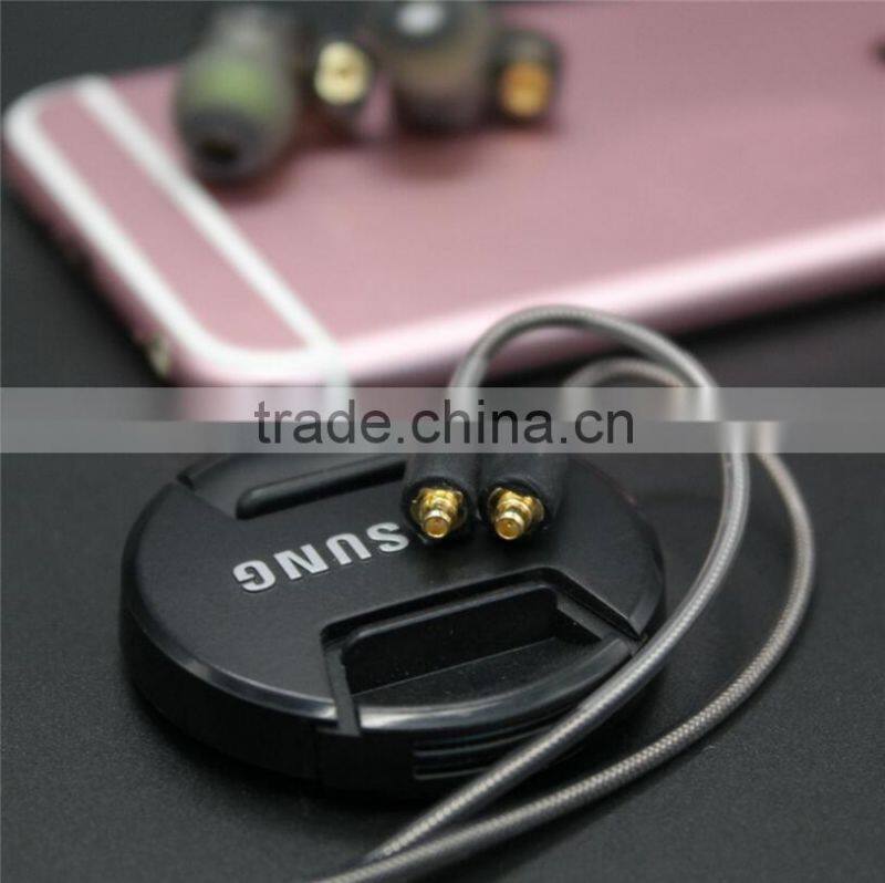 Pluggable Earphone Audio Cable Replacement Headphone Wire with Mic & Bluetooth Adapter for Shure SE215/315/535/846 UE900 XBA-H3