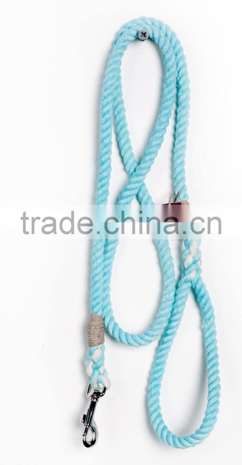 Heavy Duty Climbing Rope Dog Leash Safety Rope dog leash: Small sea foam dyed cotton rope leash