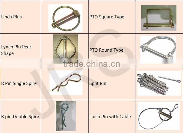 Tractor linkage parts zinc yellow lynch pin