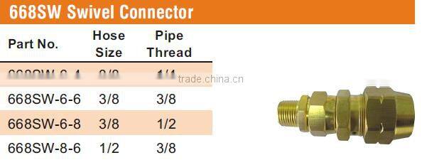 668SW Swivel Connector, D.O.T. Air Brake Fitting For Rubber Tube,Pneumatic valve