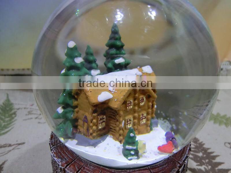 Custom Resin Candy House Musical Christmas Snow Globe