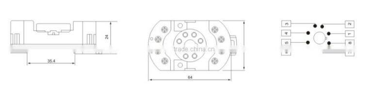 HEIGHT Hot Sale 90.22 Relay Socket /8 pin Relay Socket/General relay socket with High Quality Factory Price