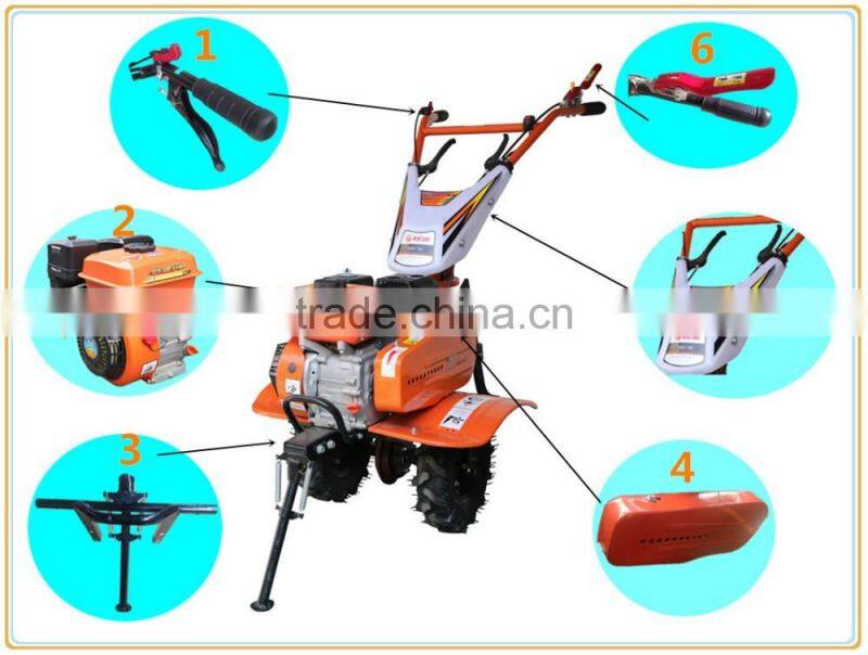 Reliable and durable Agriculture tool 6.5hp Portable hand rotavator with belt driving