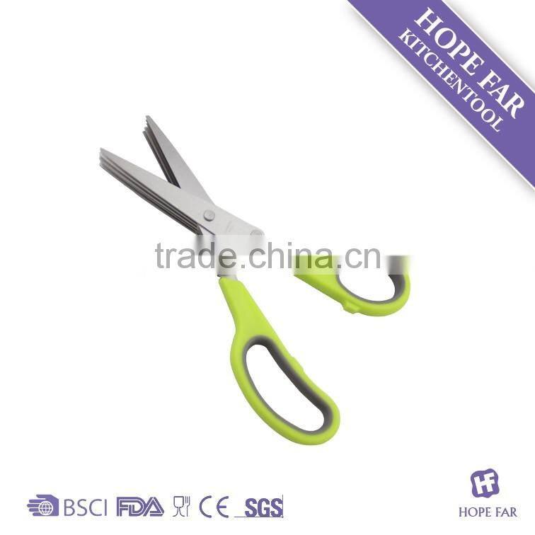 0200025 3 layers and 5 layers herb scissors with comfortable rubber handle