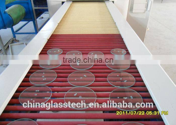 Fan forced tempered glass radiation and convection mini glass tempering furnace