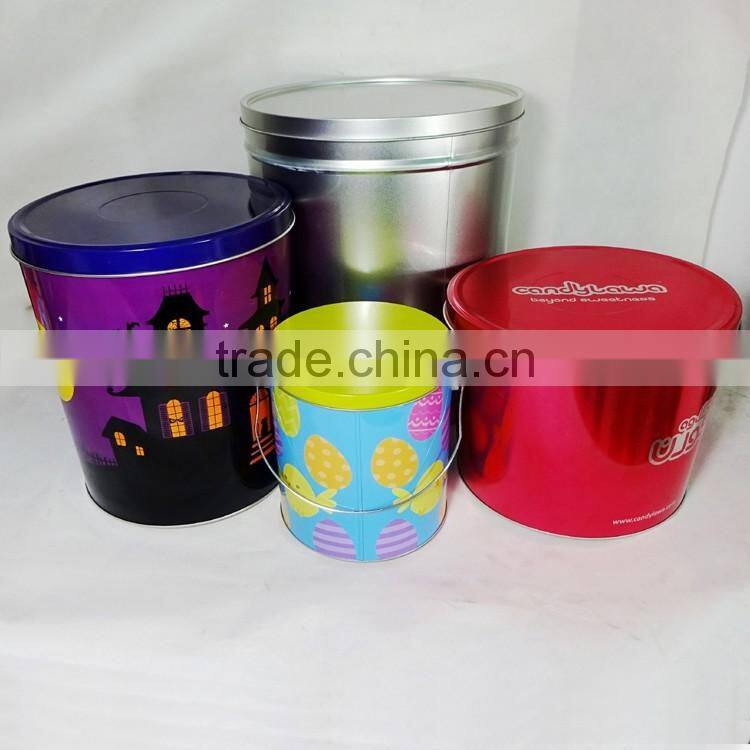 Wholesale clear box popcorn favor tin can