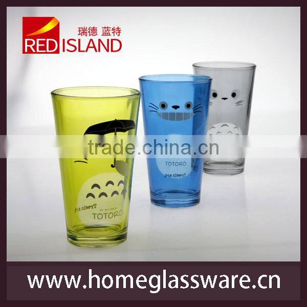 glass manufactory supply design color tumbler drinking glass cup