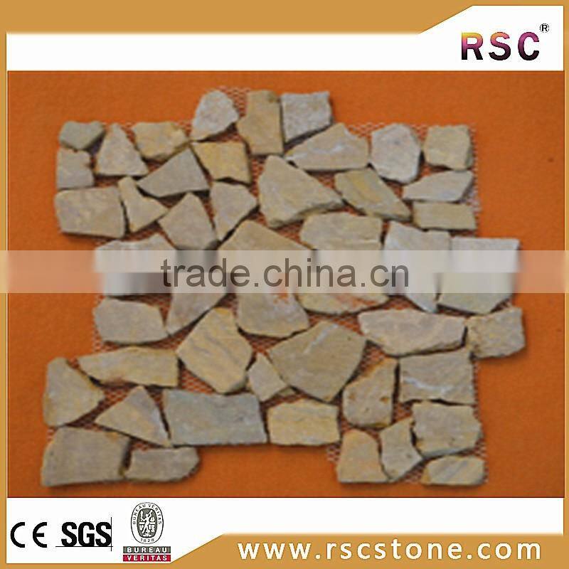 Garden yellow pebble stone decoration