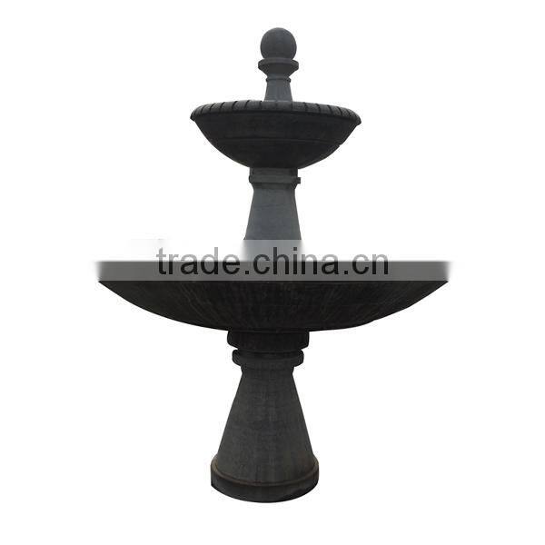 Black marble fountain with water curtain