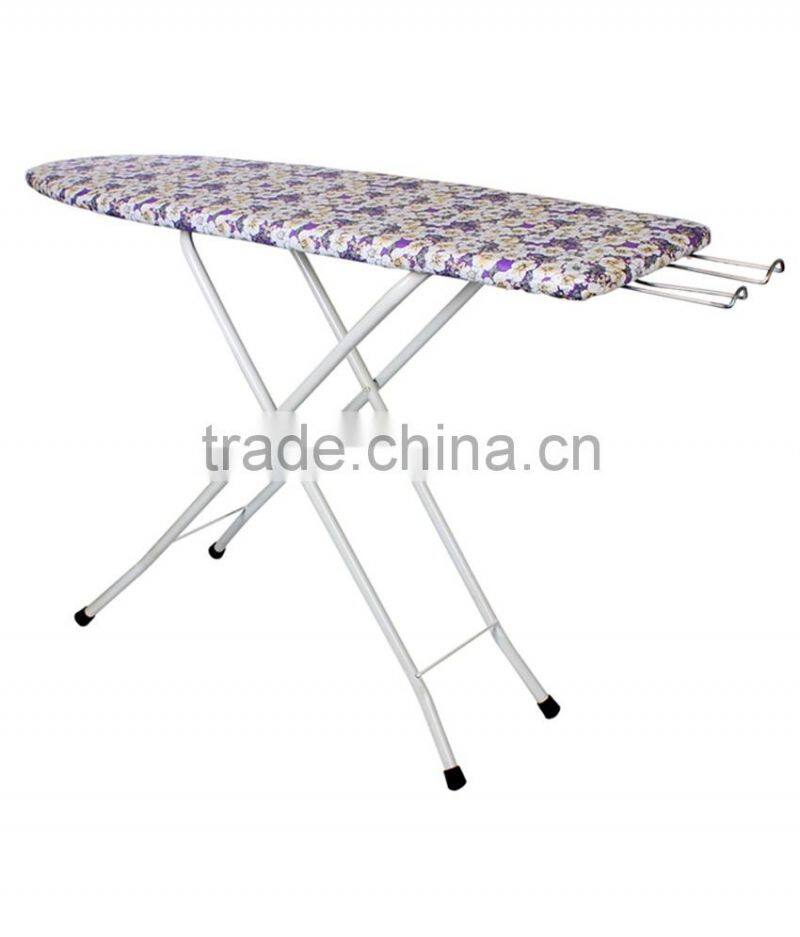 wooden ironing board with color cover