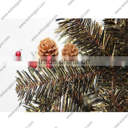 champagne PVC leaf circular pine cherry Christmas tree