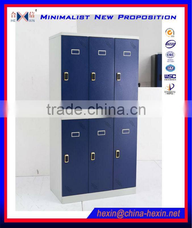 Steel Cabinet Locker/Steel Wardrobe Lockers/6 compartment Steel electronic locker