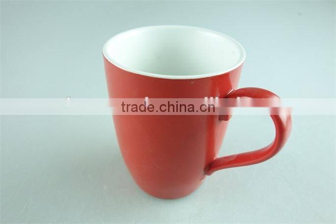 ceremic mugs,cheap stock red color glazed coffee mugs,12oz ceramic coffee mugs