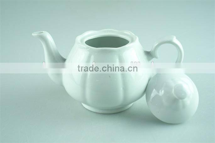 Elegant white pumpkin ceramic teapot with cheap price in stock