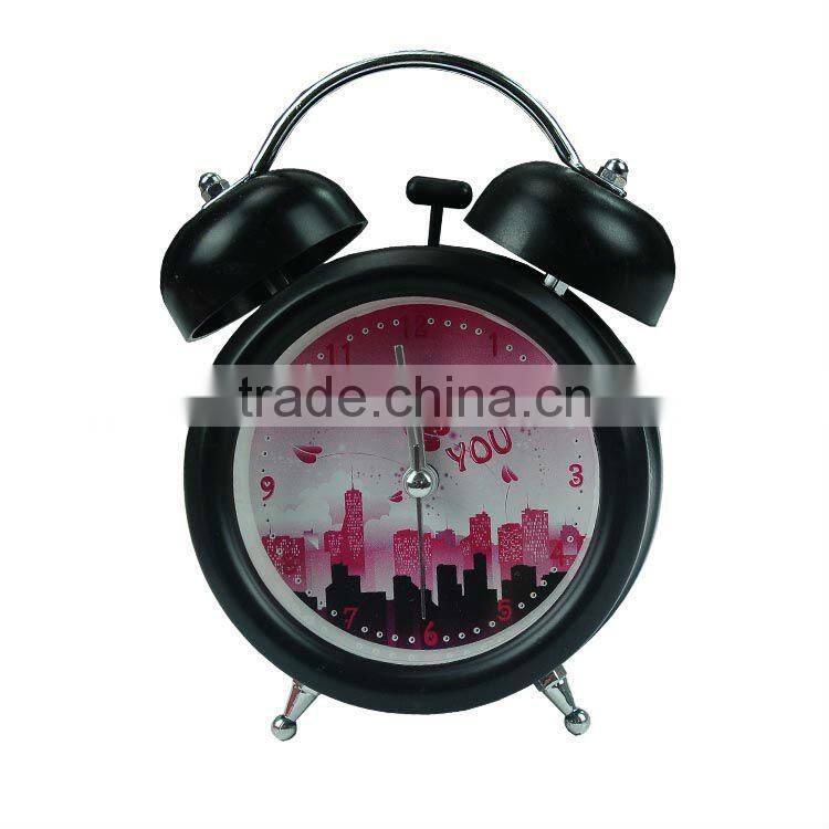 City style small lazy Twin Bell Alarm Clock
