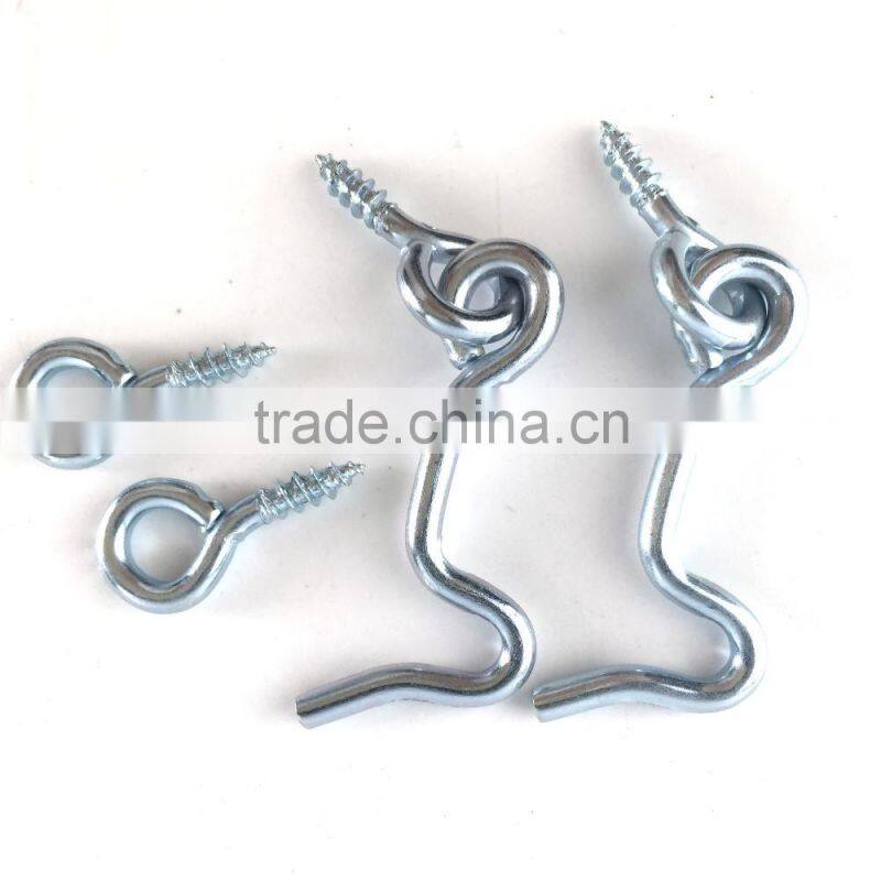 Easy installation Heavy Safety Hook with Screw Eye, Zinc Plated