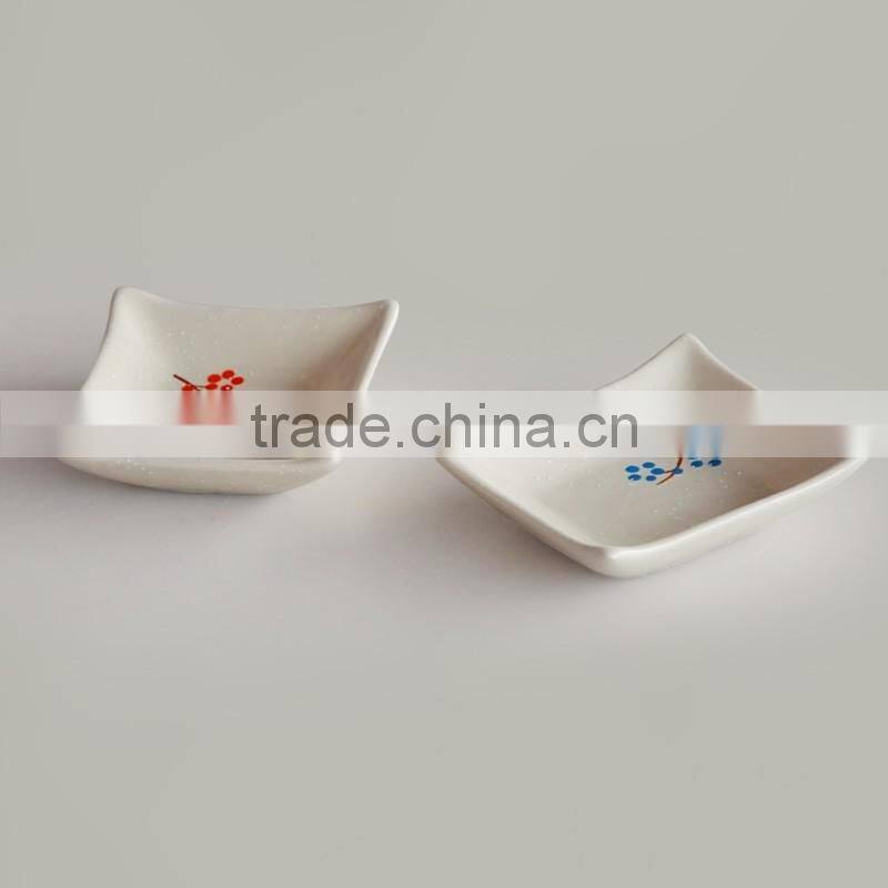 Japanese style ceramic sushi dish with hand painting