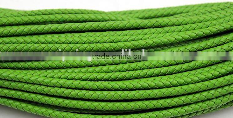 5mm round real braided leather cord various color for option for making jewelry bracelet