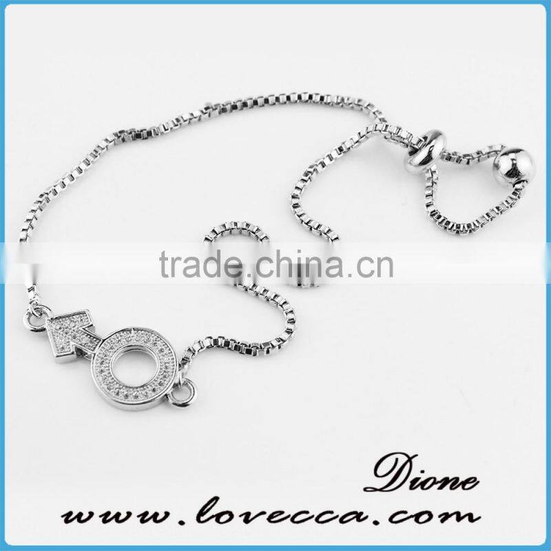 White gold plated wedding jewelry bracelet bridesmaid gift micro pave zircon jewelry bracelet
