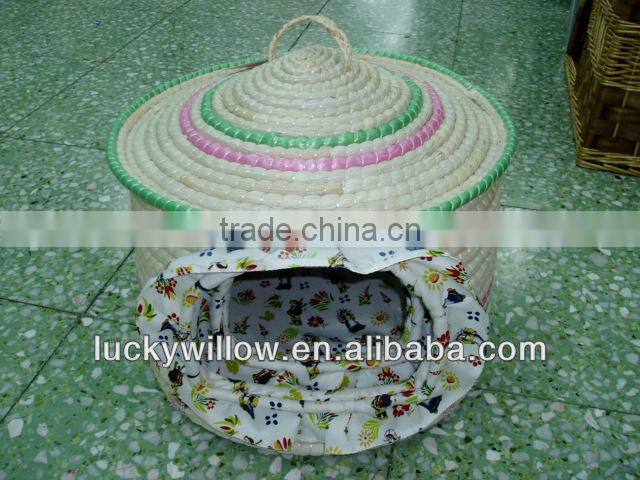 Corn husks basket for pet bed&sofa(factory provide)
