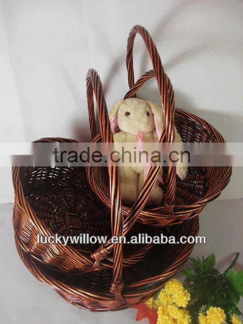 willow gift basket wicker basket with handle (factory)