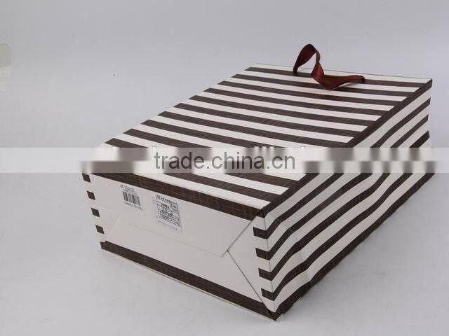 Foldable Gift Bag With Stripe Pattern/ Shopping Paper Bag