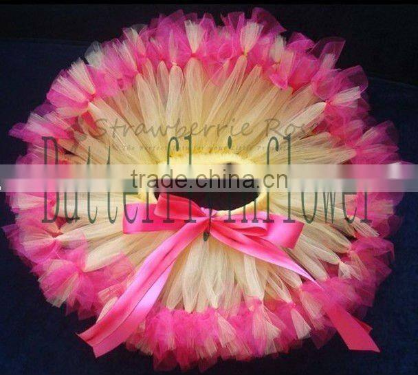 lime hot pink tutus with yellow silk ribbon