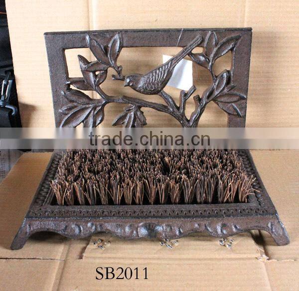 NEWLY cast iron shoe brush metal foot scraper with brush