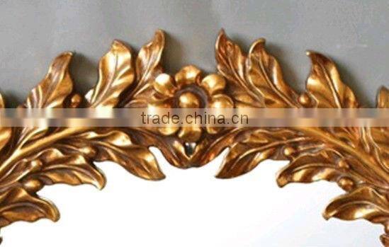 Ornate polyresin decorative framed mirror for indoor use