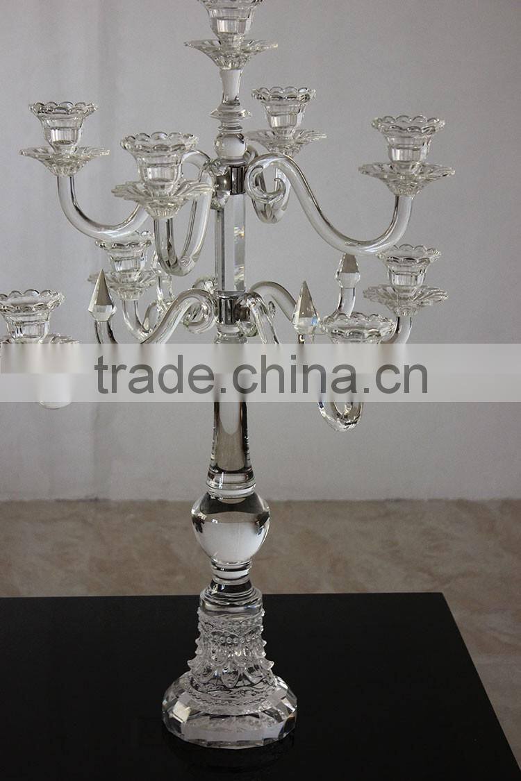 Jingyage wedding crystal candelabra classic cylinder hurricanes