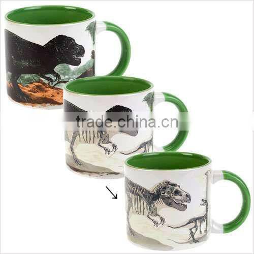 Heat sensitive color changing ceramic mug
