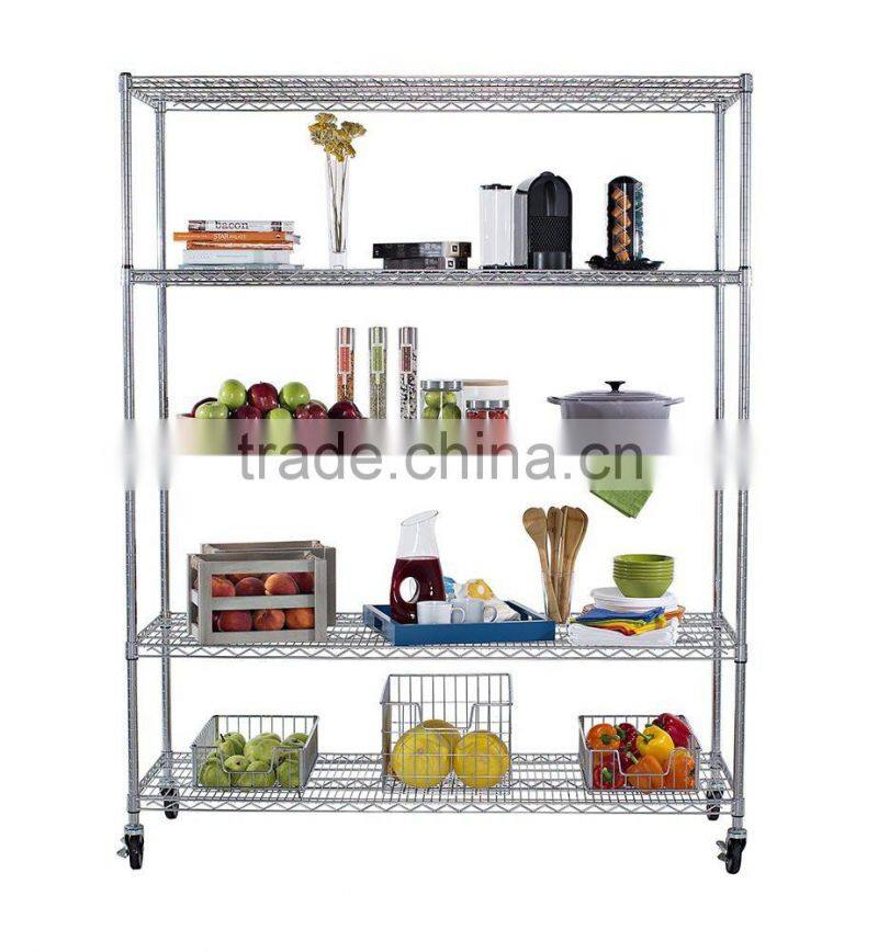 2017 Hot selling metal storage rack display stand with wheels