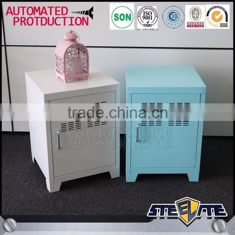 Single door steel cupboard price metal bedside cabinet