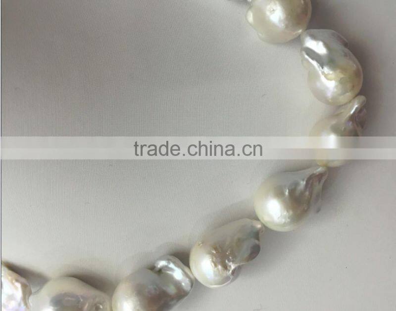 white 17mm baroque freshwater pearl necklace designs